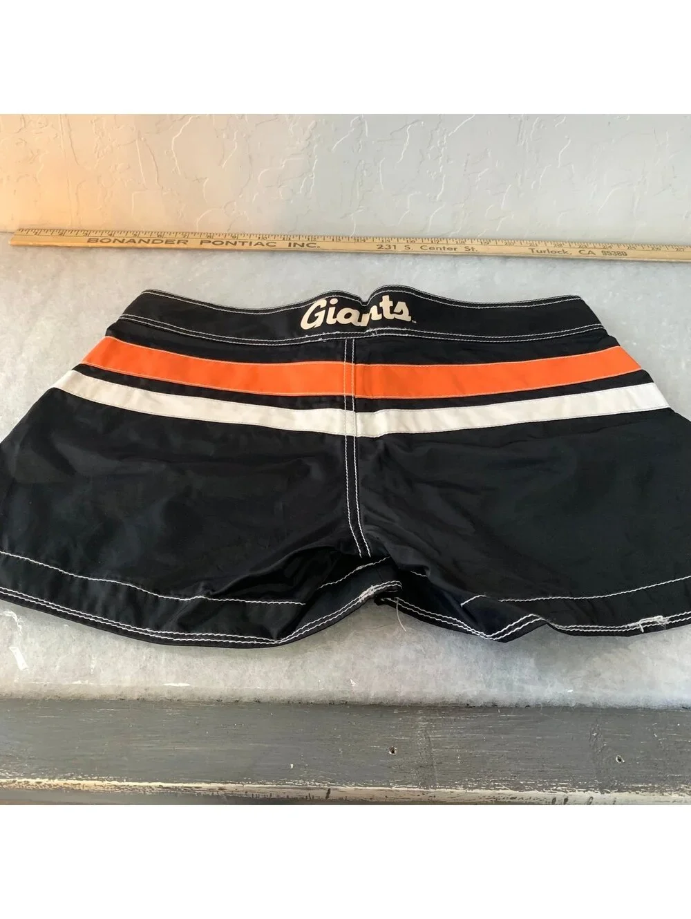 San Francisco Giants Women's M Black & Orange Embroidered Board Shorts.